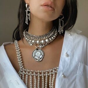 Dylan Lex F U Earrings Swarovski Crystals Original $320